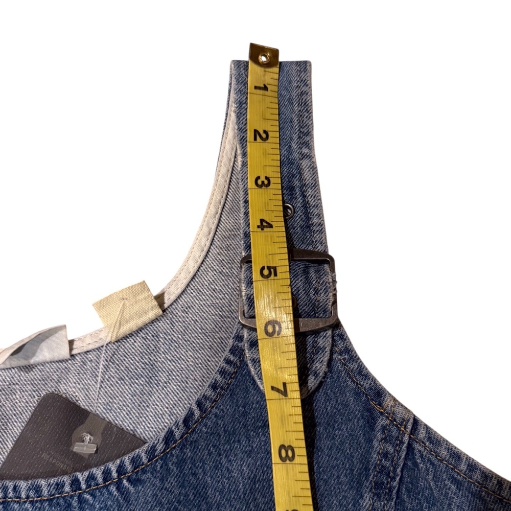 Levi’s Denim Pinafore Dress Large Sleeveless Buckle Strap Jumper Overall Dress - Picture 7 of 15